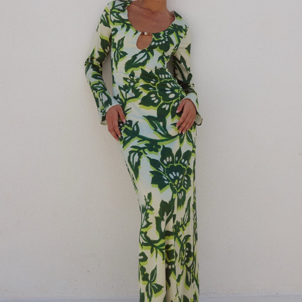 Floral Green Maxi Dress